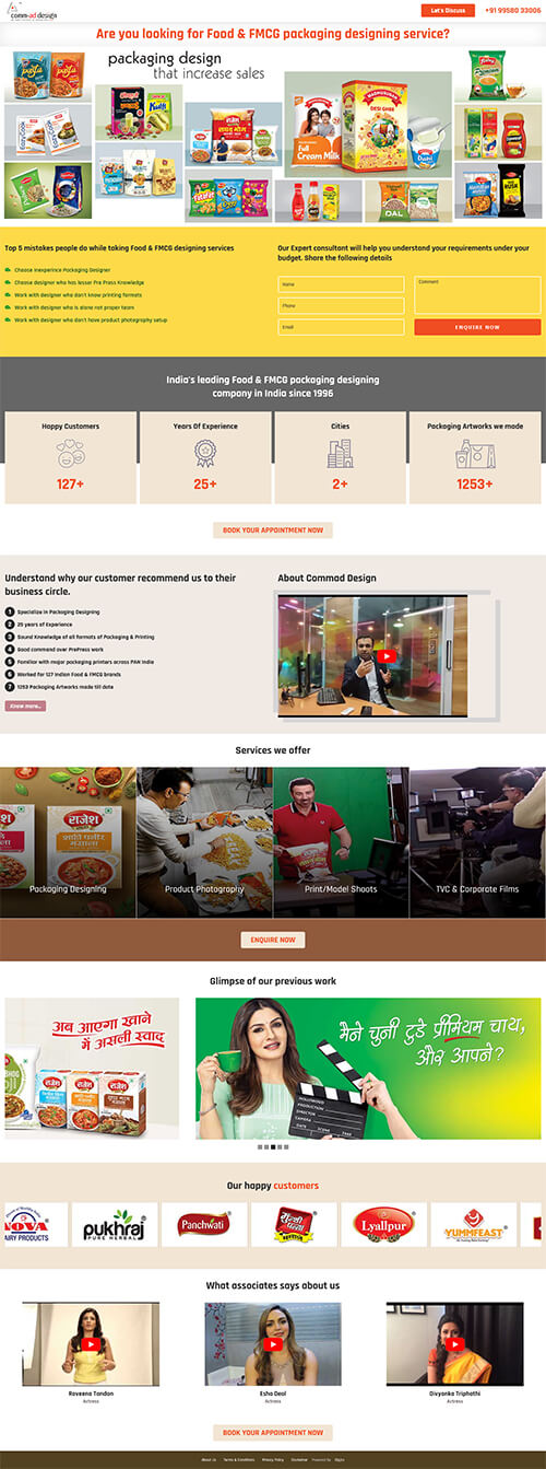 Commad: Food & FMCG packaging designing service
